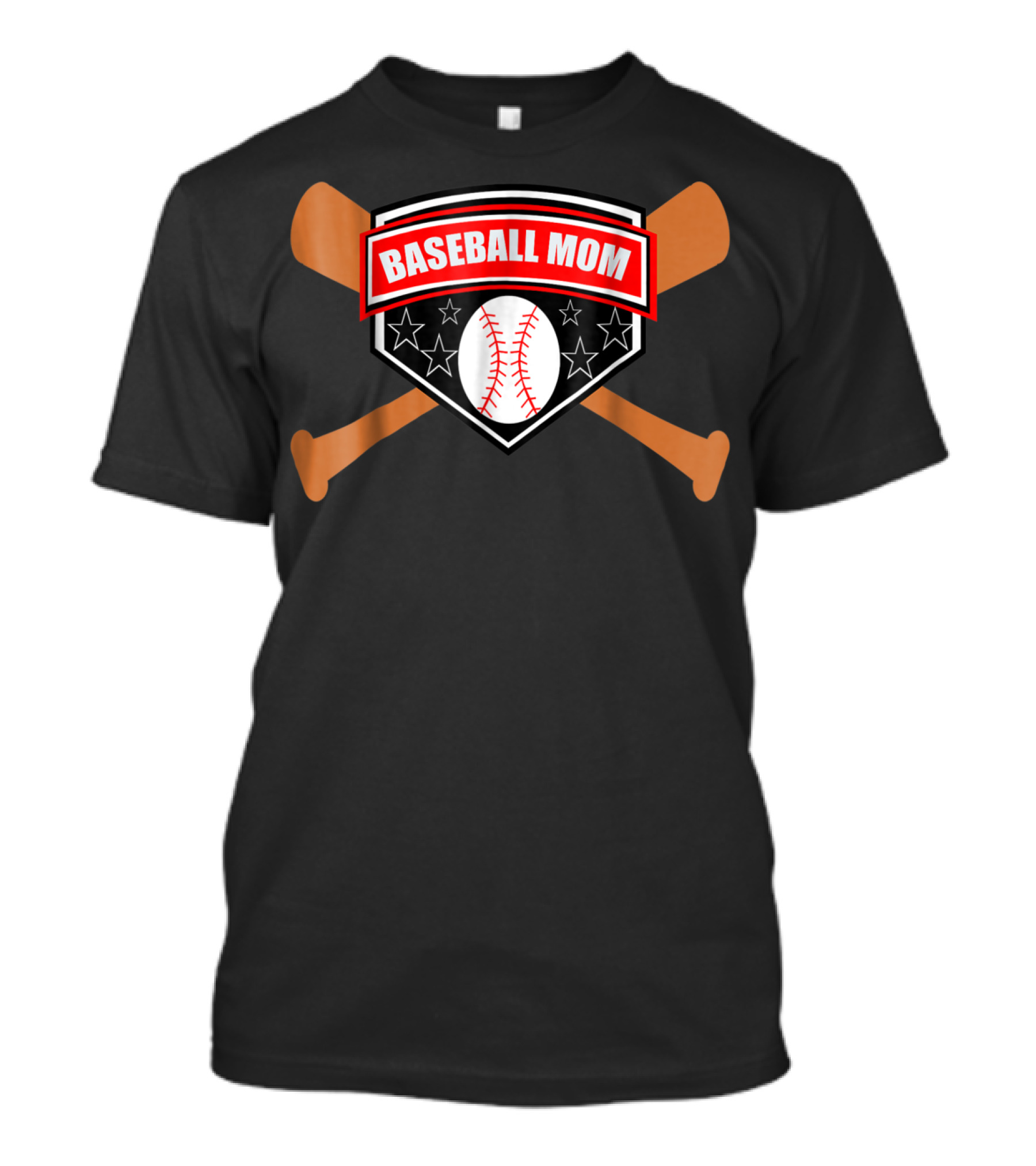 BASEBALL MOM Bat And Ball Stars Shield T-Shirt