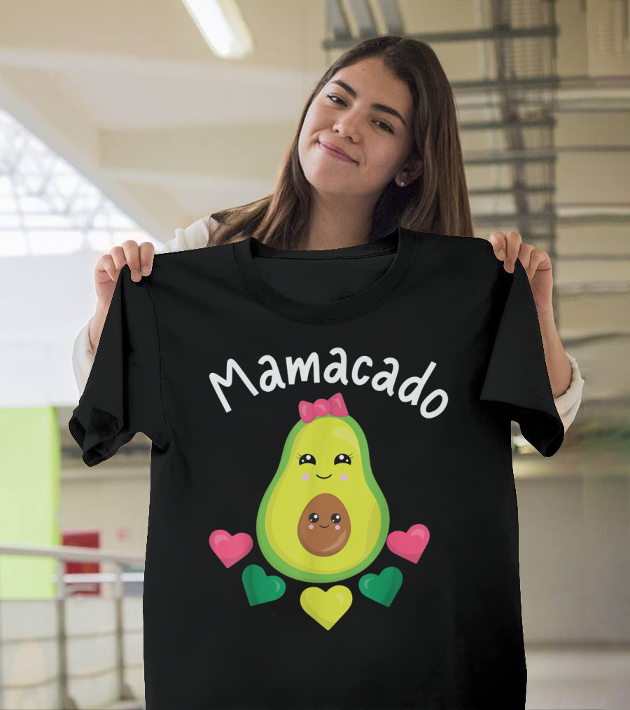 Mamacado Cute Avocado Lover Vegan Vegetarian Heart T-Shirt