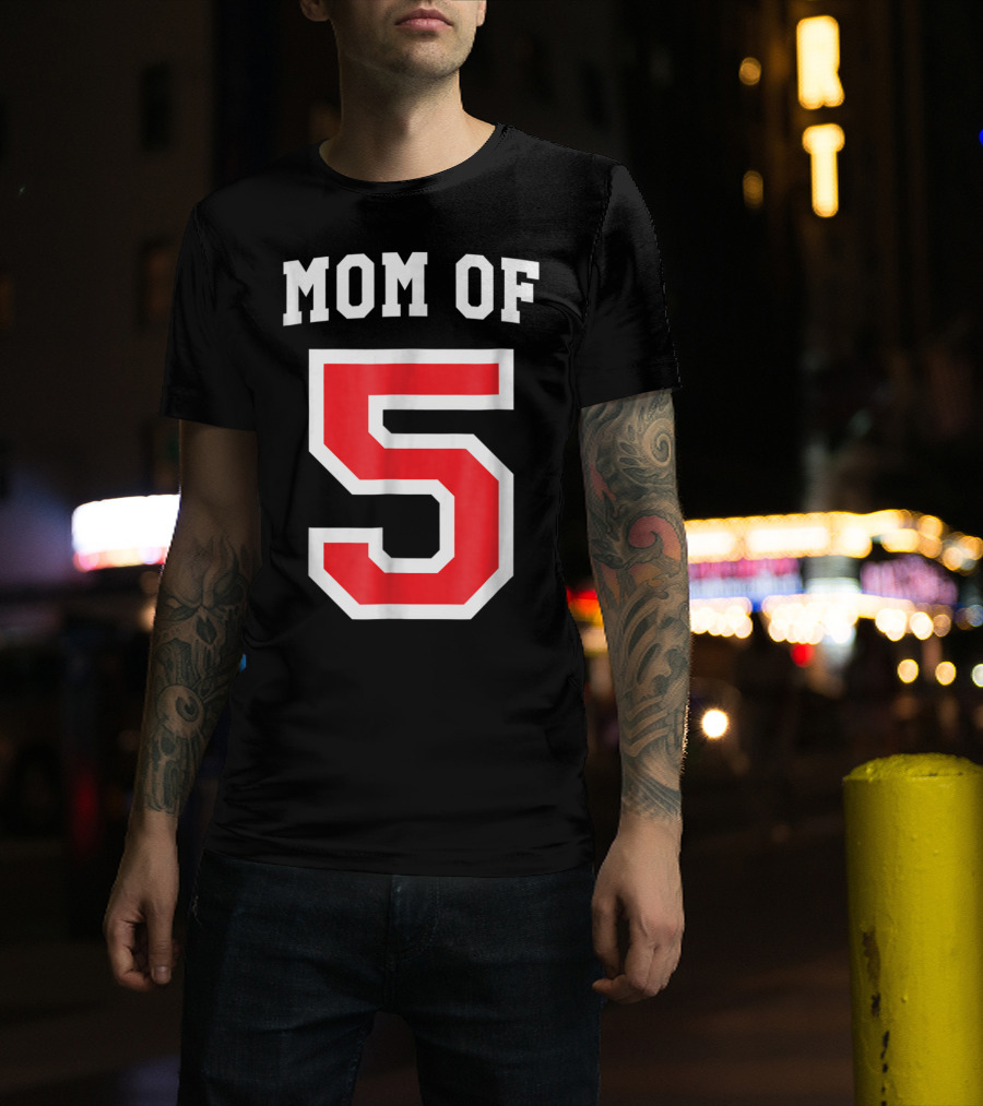 Mom Of 5 Baseball Jersey T-Shirt