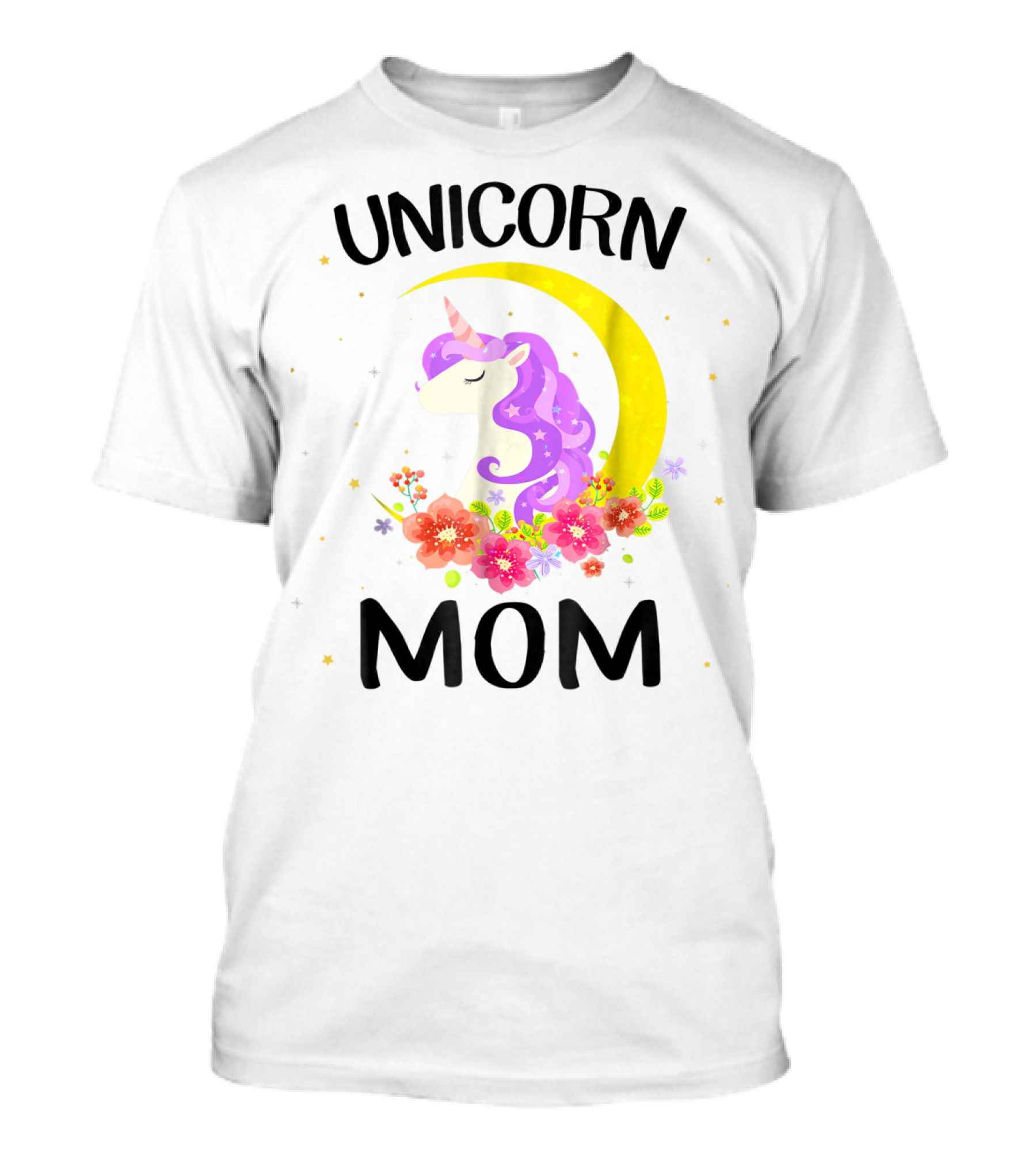 Unicorn Mom Moon Floral Magic T-Shirt