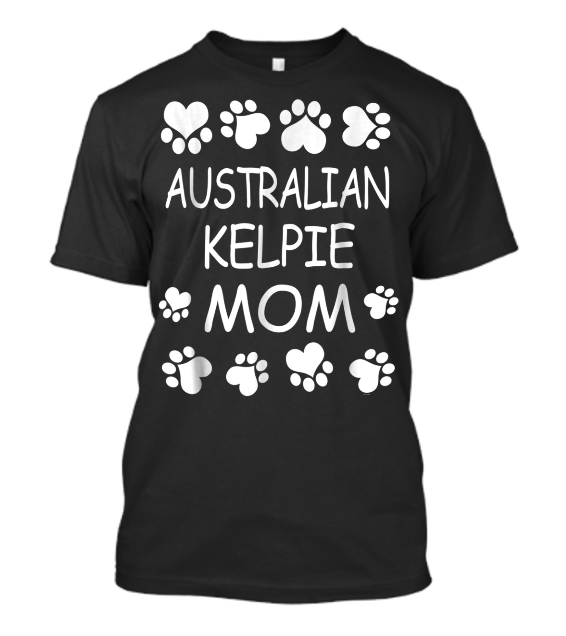 Australian Kelpie Mom Paw Prints And Hearts T-Shirt