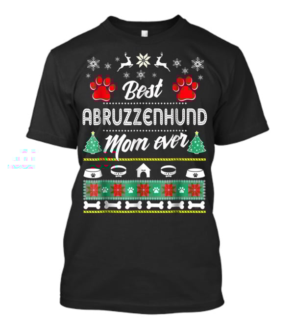 Best Abruzzenhund Mom Ever Holiday Paw And Snowflake Motif T-Shirt