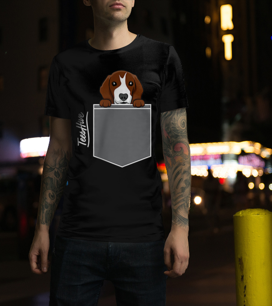 Beagle Pocket Beagle Dog TeesHive Beagle Mom Funny Beagle Lover T-Shirt