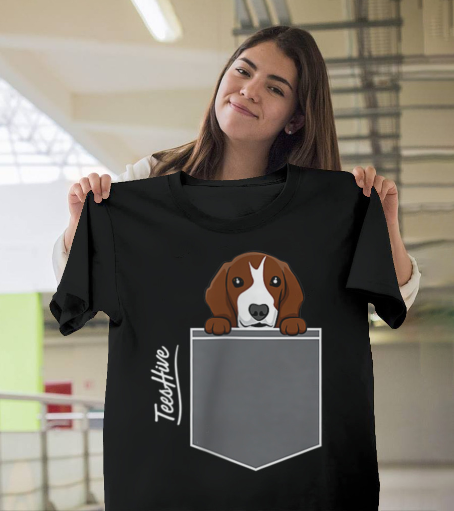 Beagle Pocket Beagle Dog TeesHive Beagle Mom Funny Beagle Lover T-Shirt