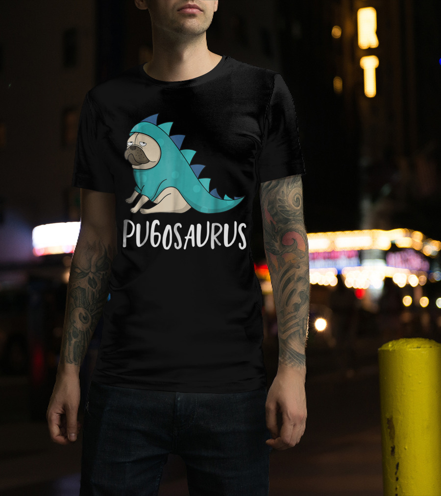 Pugosaurus Funny Pug Dog Mom Dino Dinosaur Puppy Lover T-Shirt