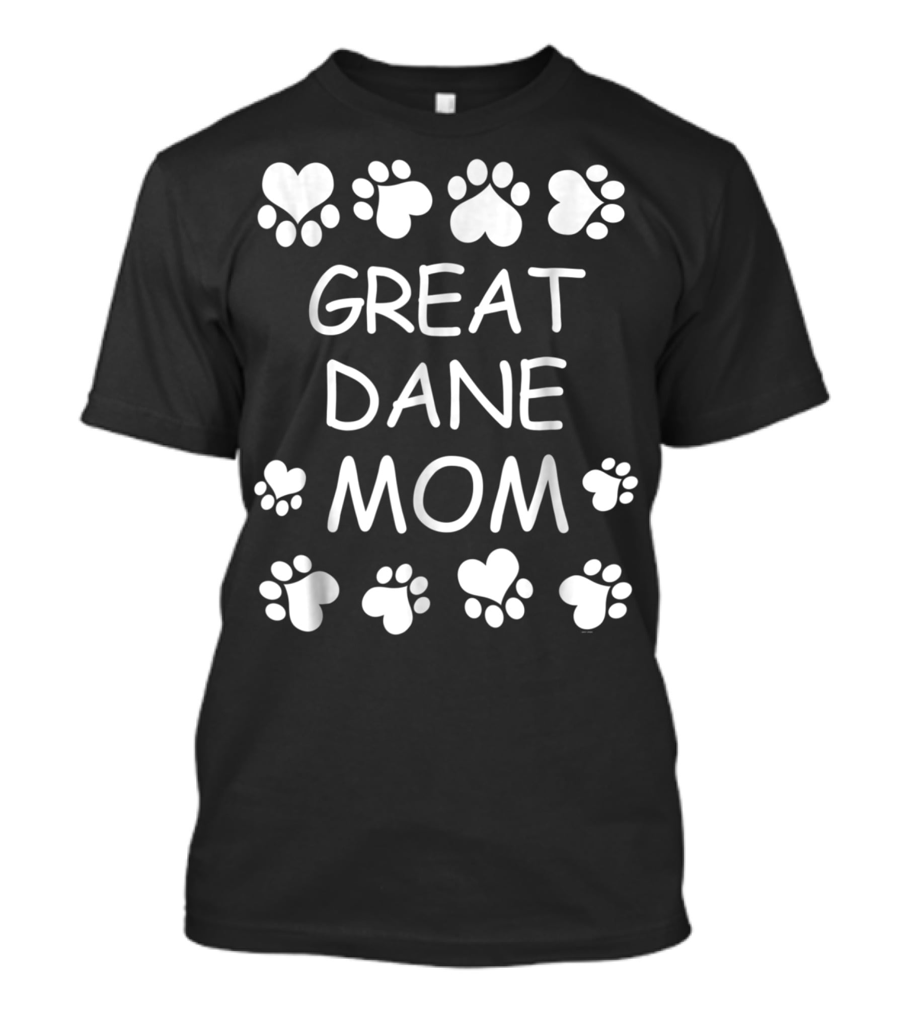 Great Dane Mom Paw Print Heart Design For Christmas Birthday T-Shirt