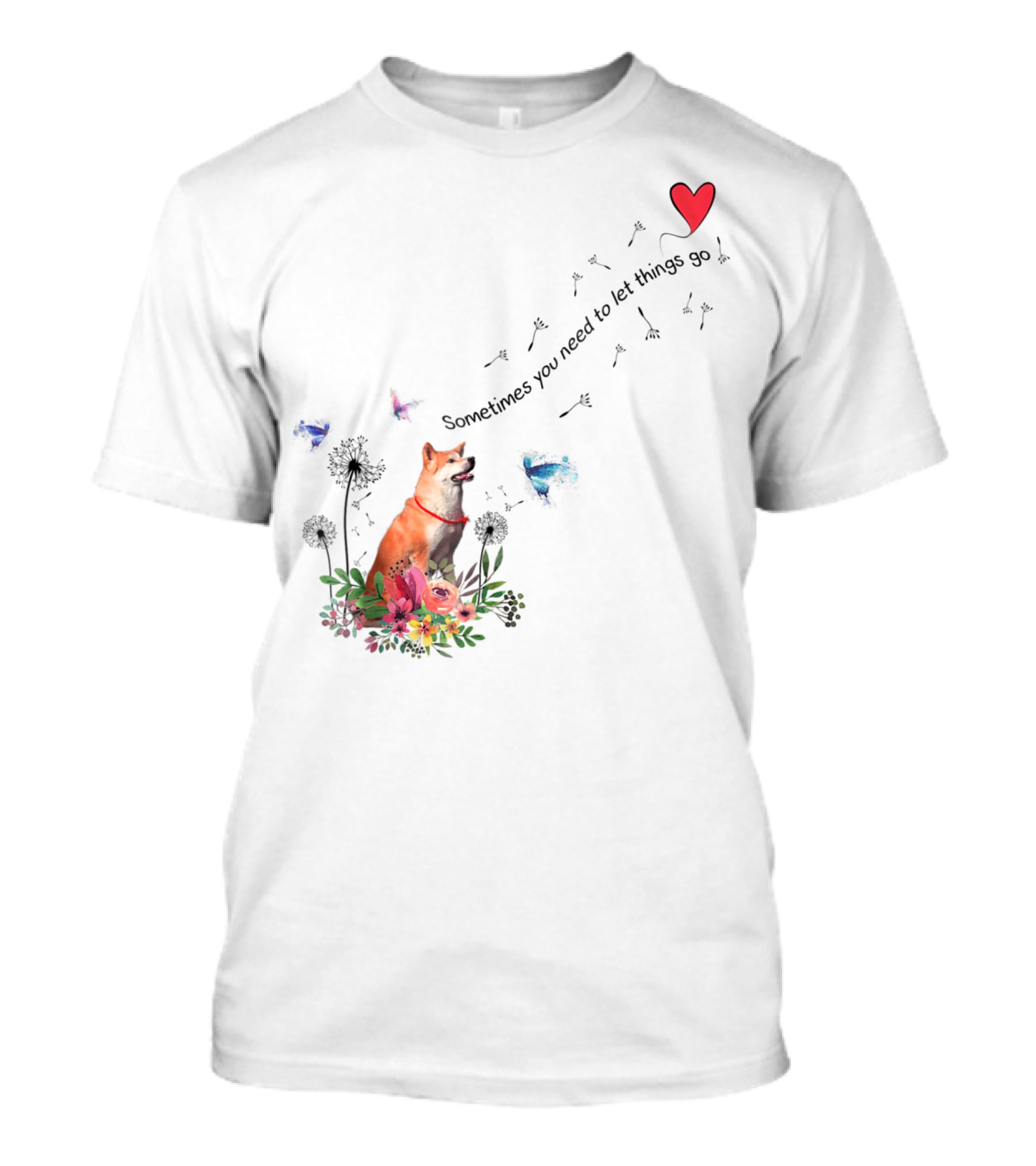 Akita Dog Kids Friend76 Sometimes You Need To Let Things Go T-Shirt