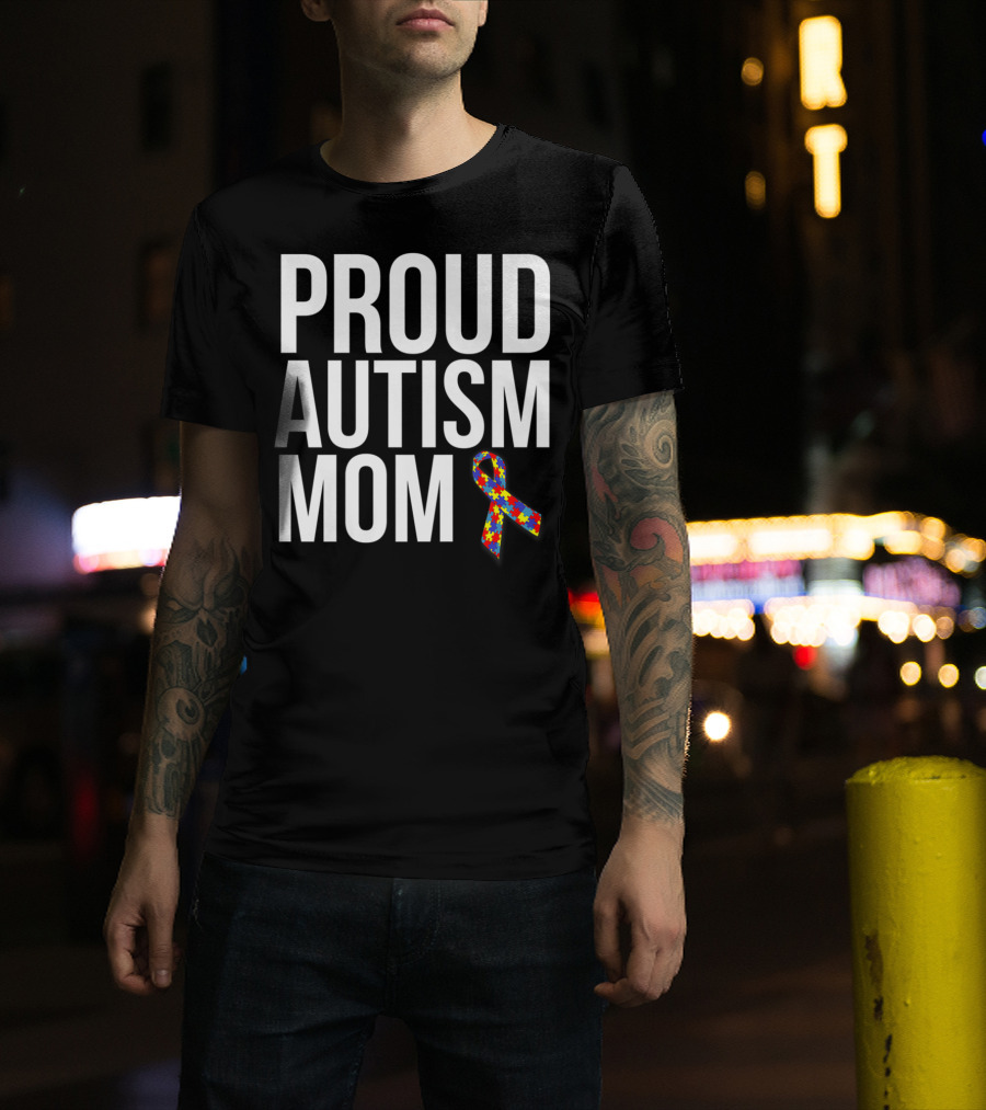Proud Autism Mom Puzzle T-Shirt