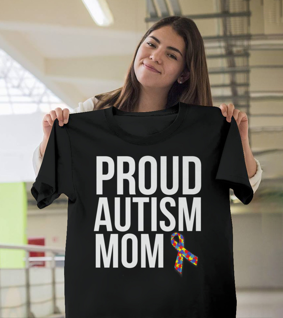 Proud Autism Mom Puzzle T-Shirt