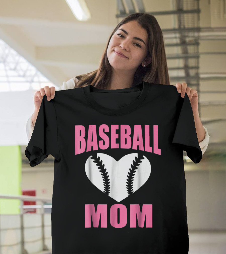 Baseball Mom Heart Baseball T-Shirt