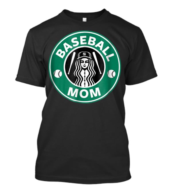 Baseball Mom Coffee Logo Style29 Double Baseball Bats Green Circle T-Shirt