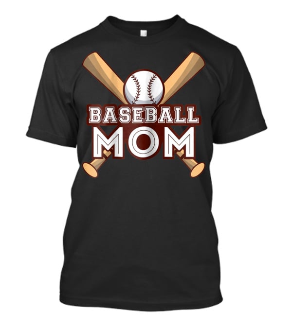 Baseball Mom Crossed Bats And Ball T-Shirt