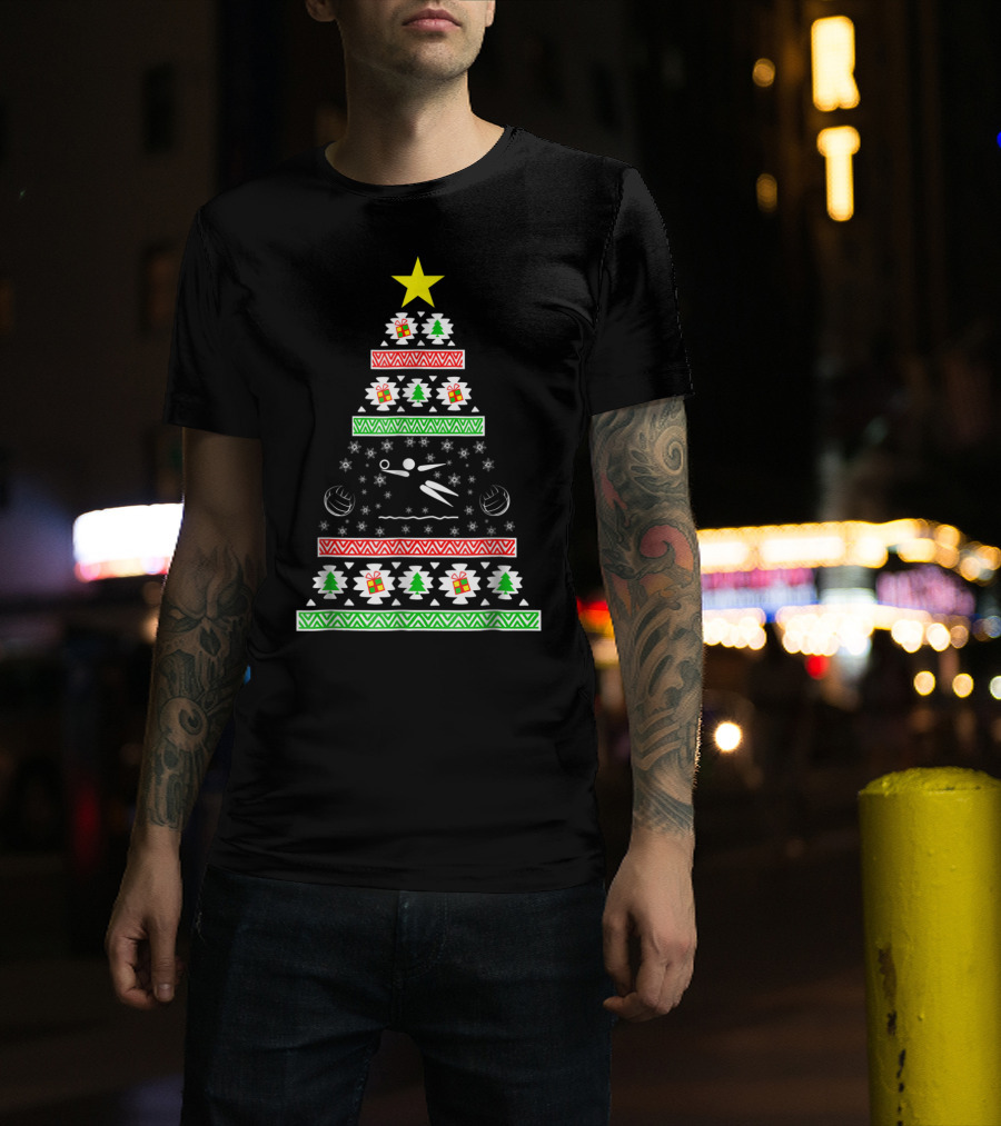 Beach Volleyball Ugly Christmas Tree Dad33 T-Shirt