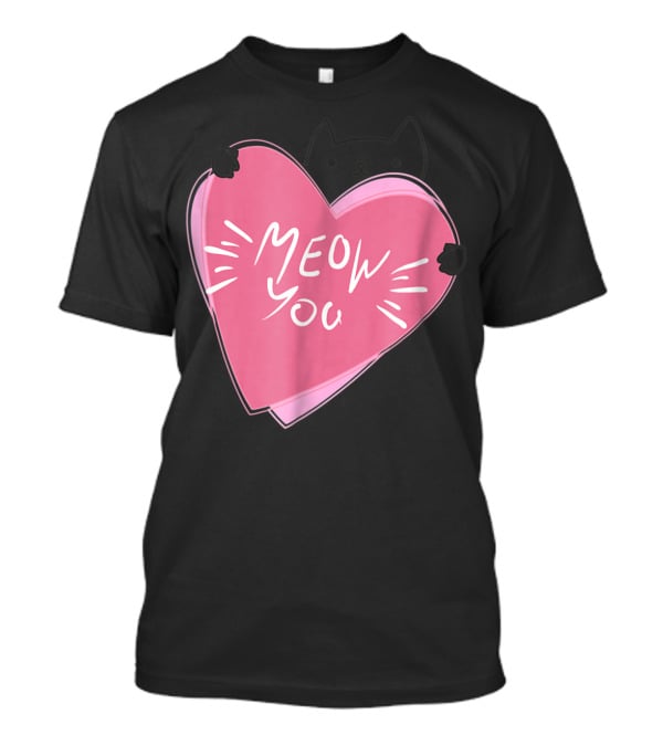 Cat Mom Meow You Cute Pink Heart Love Cat T-Shirt
