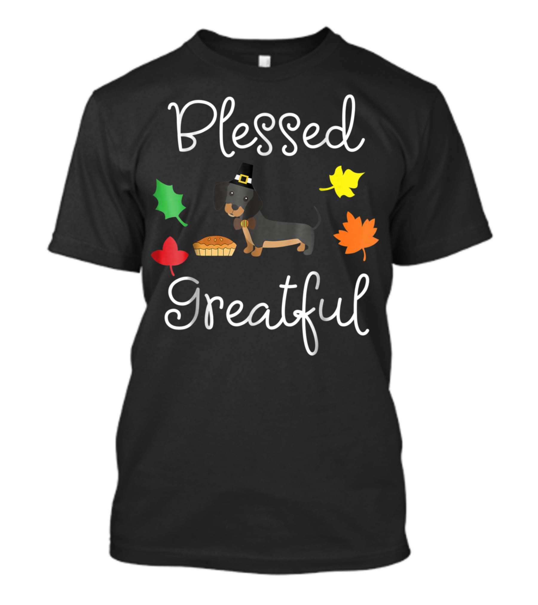 Blessed Greatful Dachshund Thanksgiving Dog Mom T-Shirt