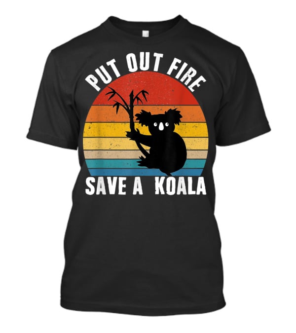 Vintage Put Out Fire Save A Koala Retro Sunset T-Shirt