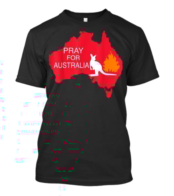 Pray For Australia Kangaroo Fire Map T-Shirt