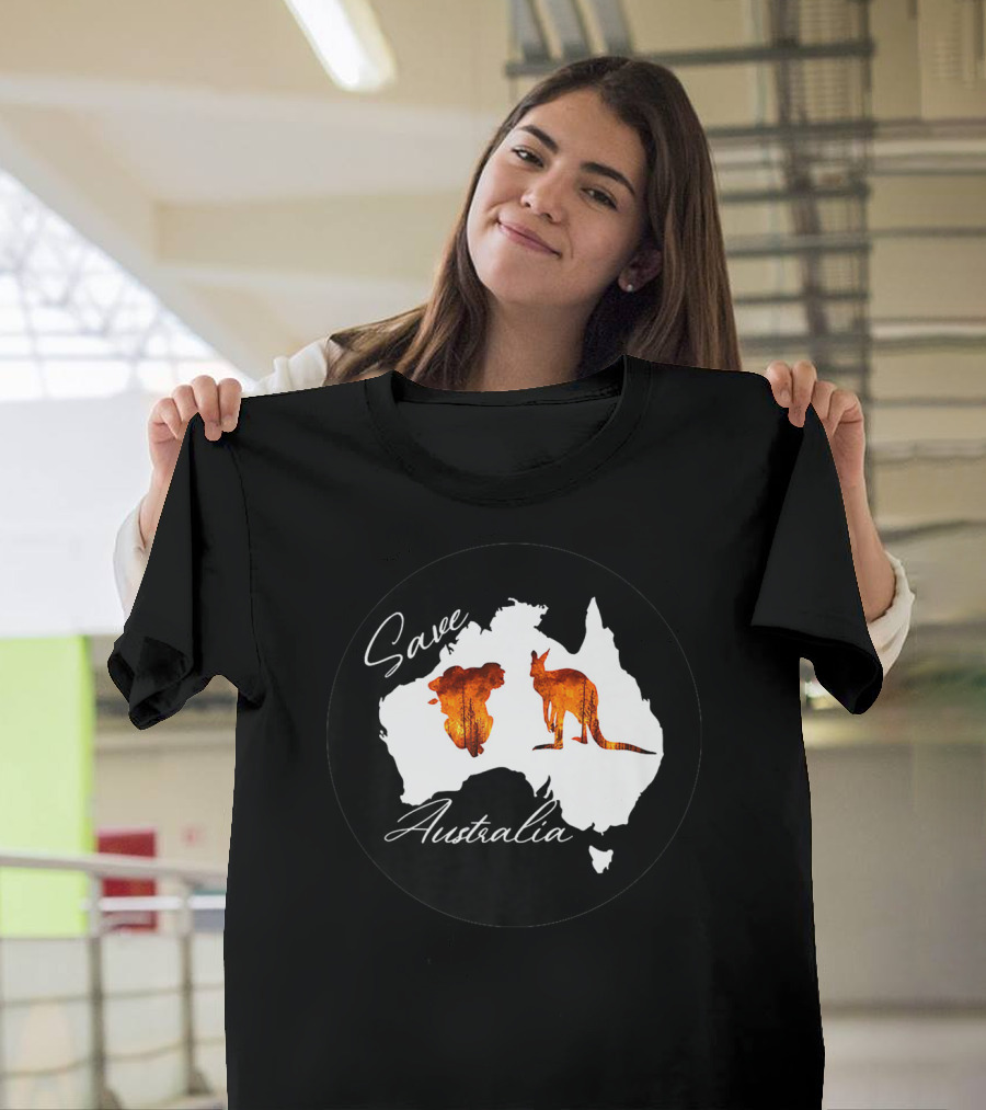Save Australia Kangaroo and Koala Silhouette Forest Protection T-Shirt