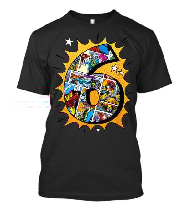 Marvel Avengers Comics Birthday 6 Superhero T-Shirt
