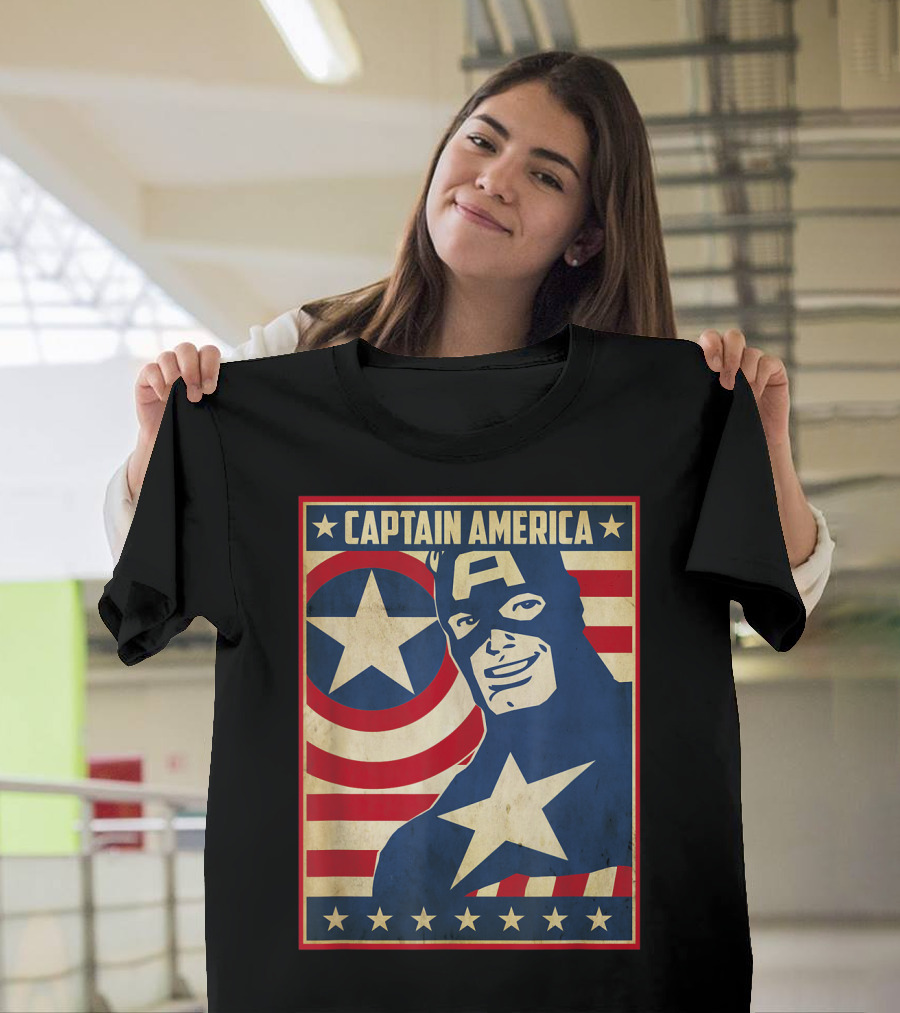 Captain America Avengers Patriotic Star Icon T-Shirt