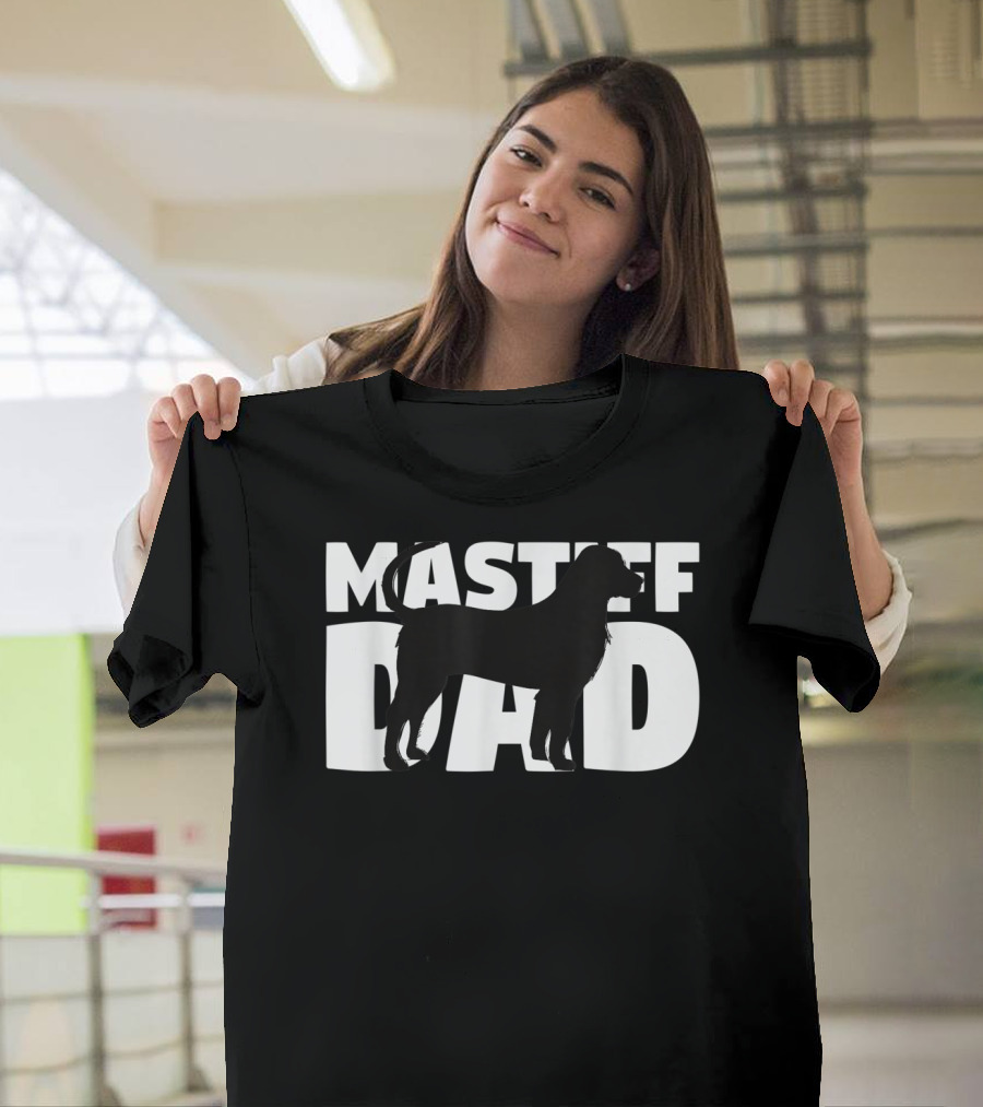 Mastiff Dad Silhouette Design Father's Day T-Shirt