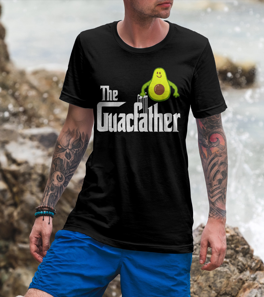 The Guacfather Funny Guacamole Avocado Mens Iconic T-Shirt