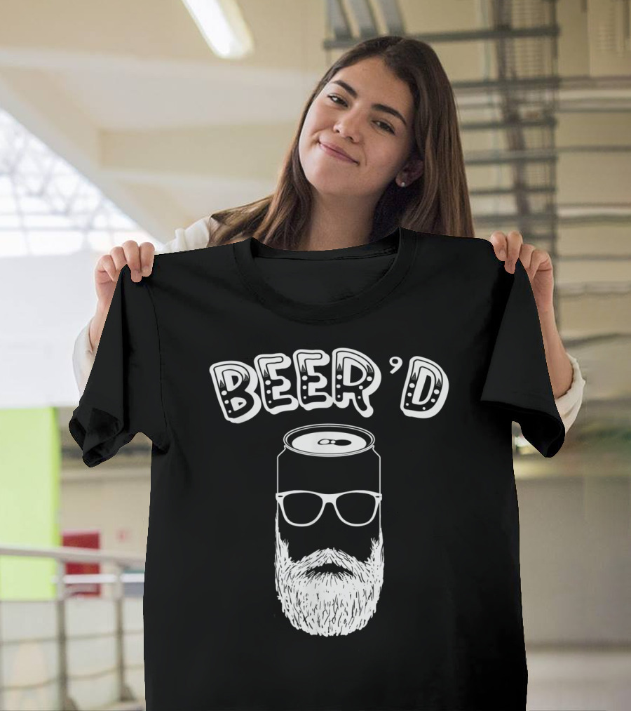 Beer'd Beer Can with Beard and Glasses for Beer and Beard Lover T-Shirt