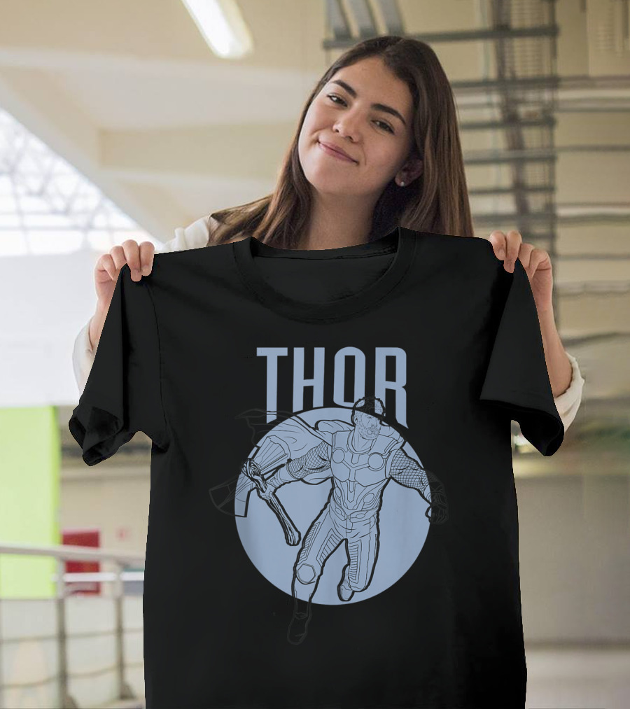 Marvel Avengers Endgame Thor Outline Charging Hammer T-Shirt