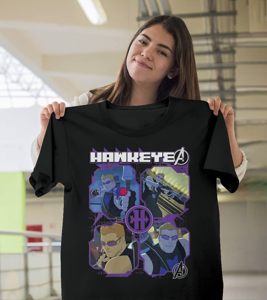 Marvel Hawkeye Avengers Character Panels T-Shirt