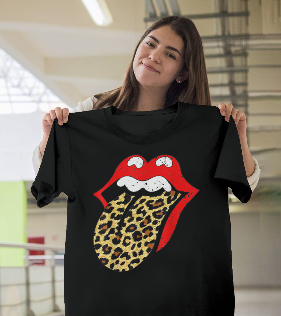 Rolling Stones Red Lips Leopard Tongue Iconic Band T-Shirt