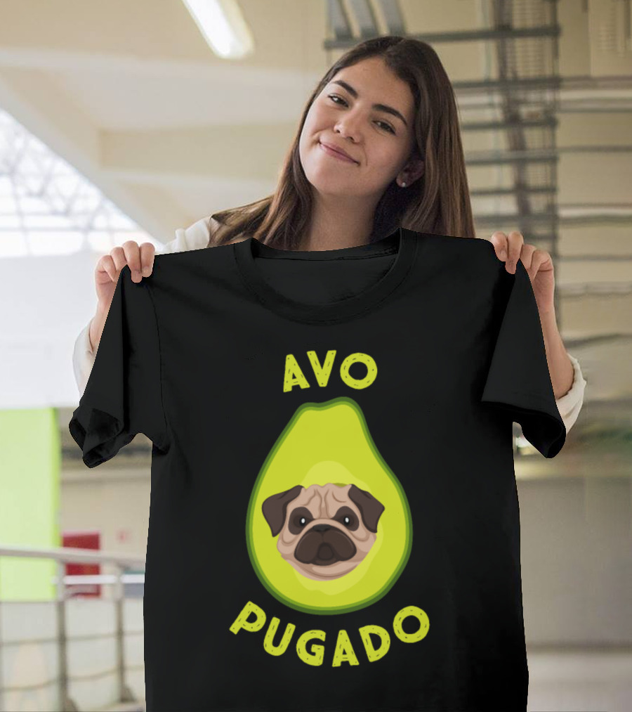 Avo Pugado Funny Pug Avocado Print T-Shirt
