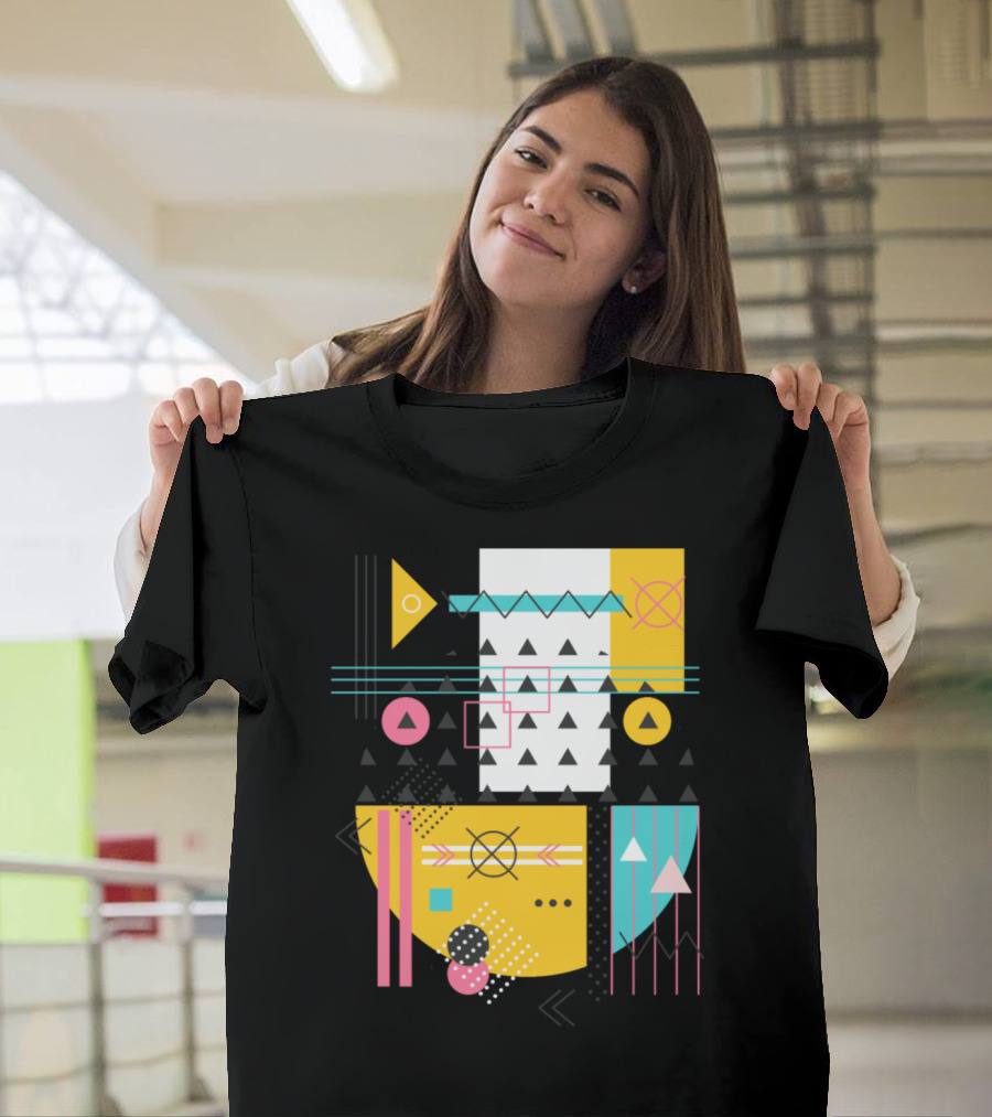 Geometric Art Deco Abstract Shapes and Patterns Composition T-Shirt