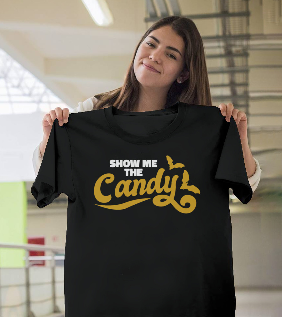 Show Me the Candy Halloween Bats T-Shirt