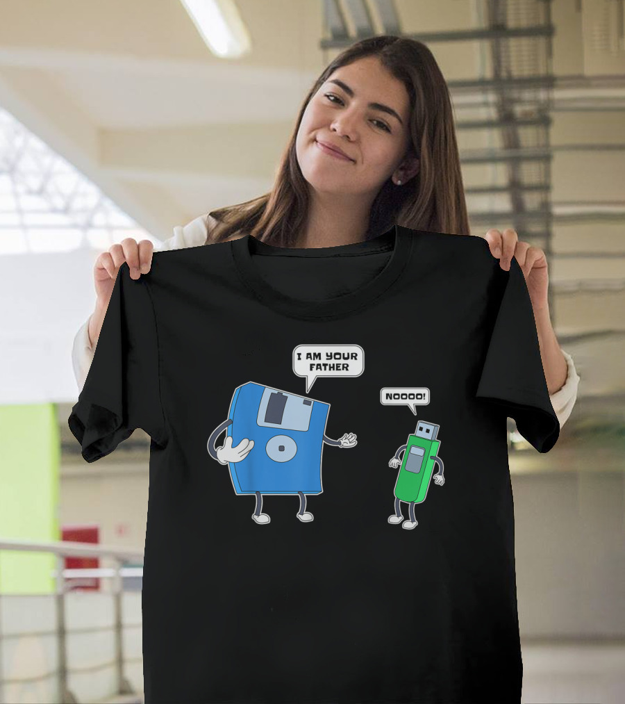 Computer Engineering I Am Your Father Son Floppy Disk USB Conversation T-Shirt