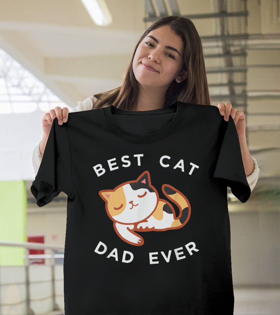 Best Cat Dad Ever Calico Kitty T-Shirt
