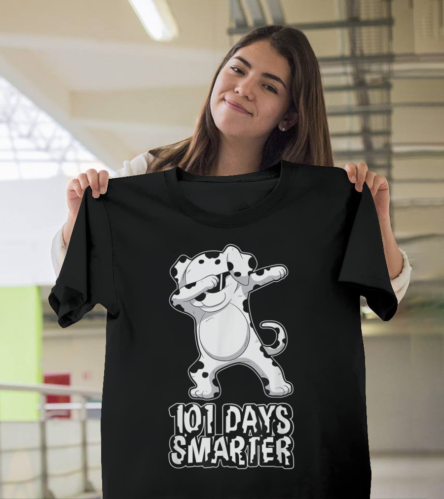101 Days Smarter Dabbing Dalmatian Dog T-Shirt