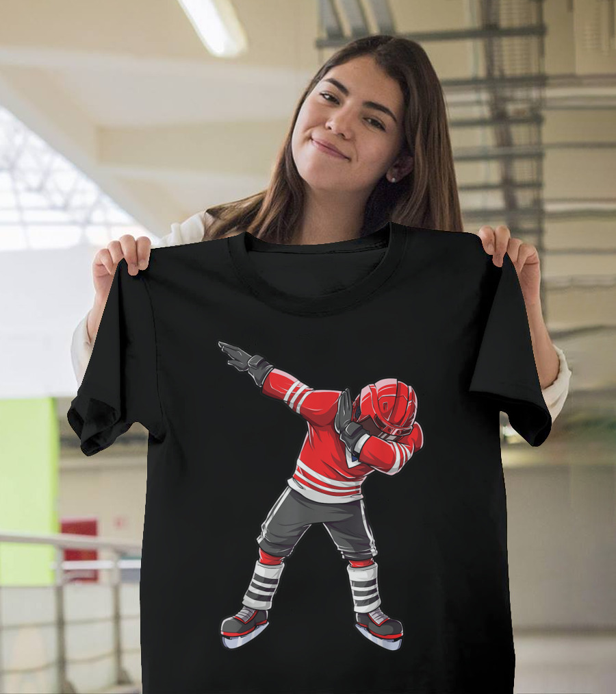 Dabbing Ice Hockey Player Dab Squad Funny T-Shirt
