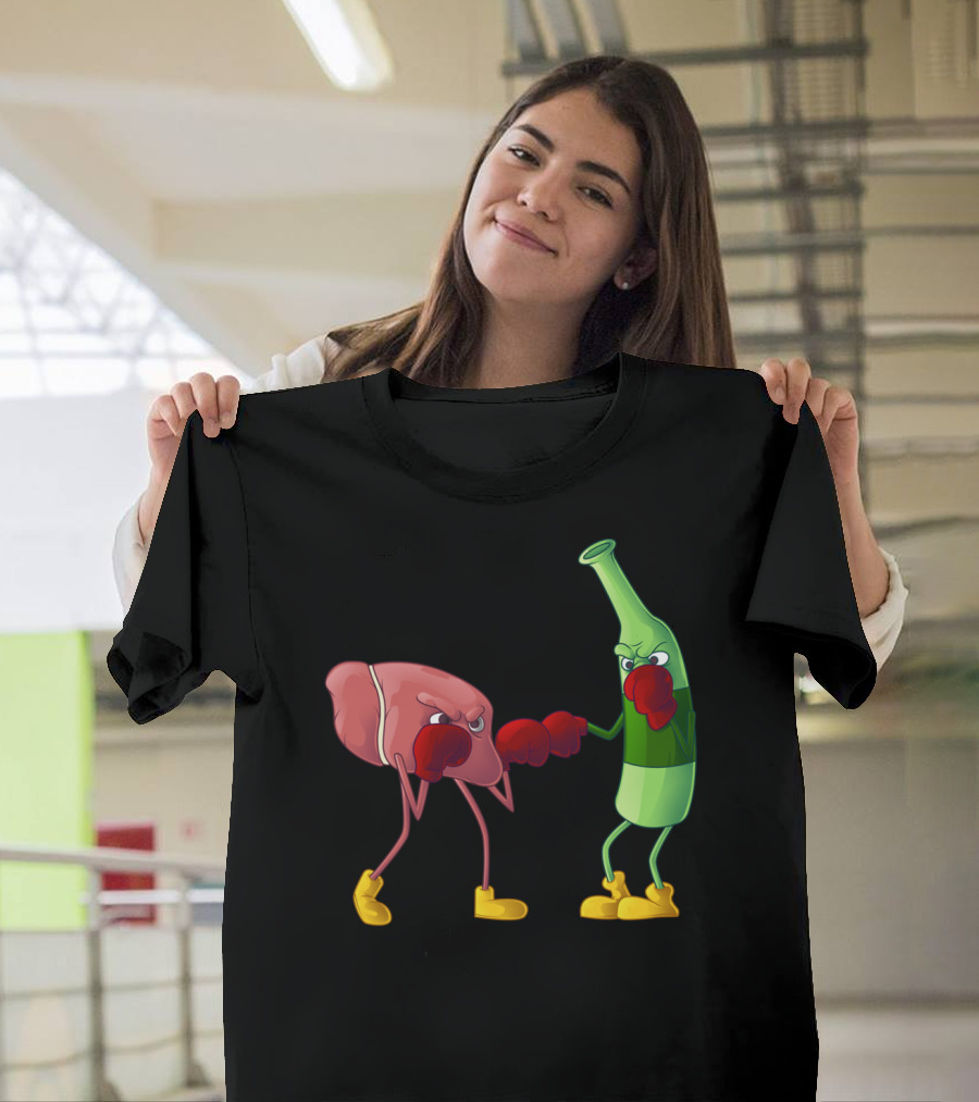 Funny Beer Boxing Liver Cute Drinkers Father's Day T-Shirt