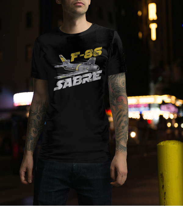 F-86 Sabre Vintage Jet Pilot Veteran Aircraft T-Shirt