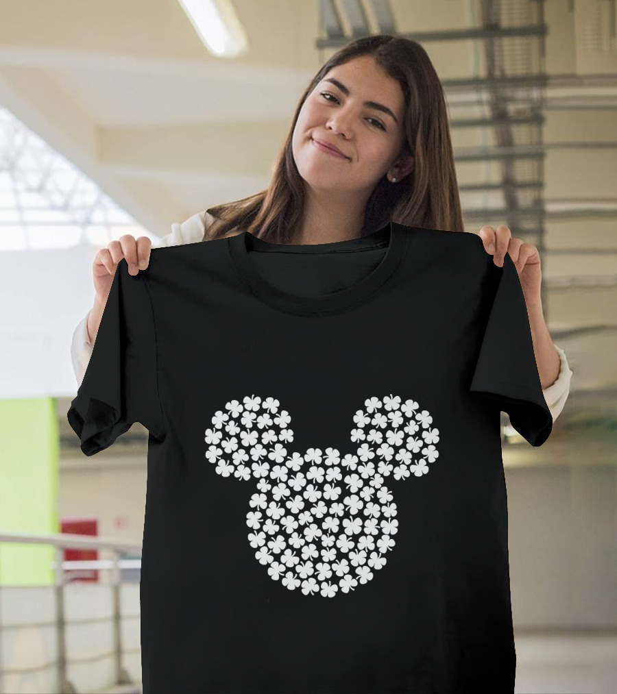 Mickey Mouse Head Shamrock T-Shirt