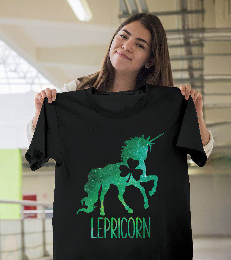 Lepricorn Unicorn Shamrock St Patricks Day Girls T-Shirt
