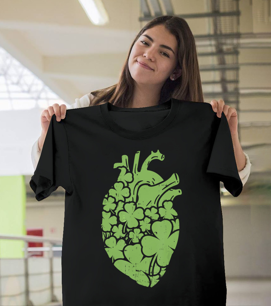 Shamrock Heart Cardiac Nurse T-Shirt