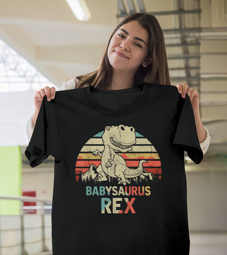 Babysaurus Rex Vintage Dinosaur Sunset T-Shirt