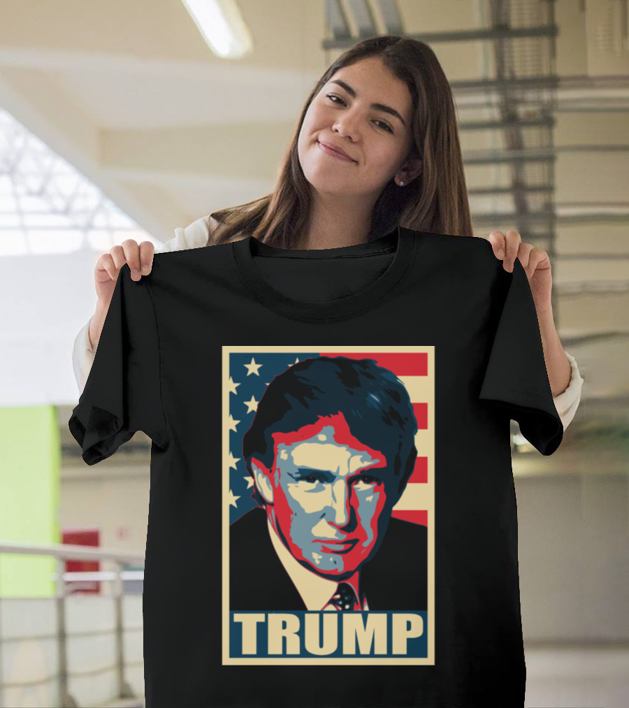 Trump Hope Poster Style American Flag T-Shirt