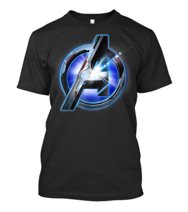 Marvel Avengers Endgame Tech Logo Blue Glow T-Shirt
