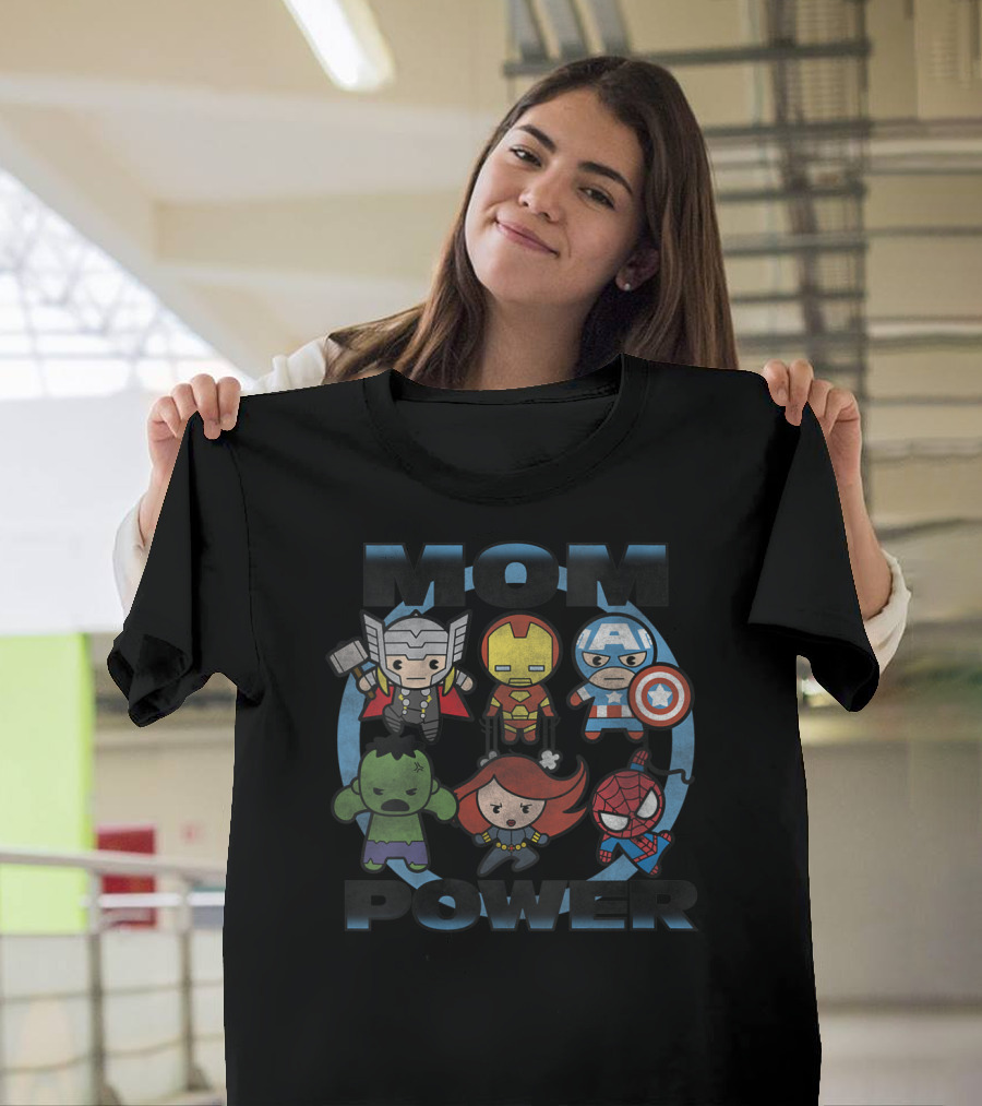 Mom Power Marvel Avengers Kawaii Group T-Shirt