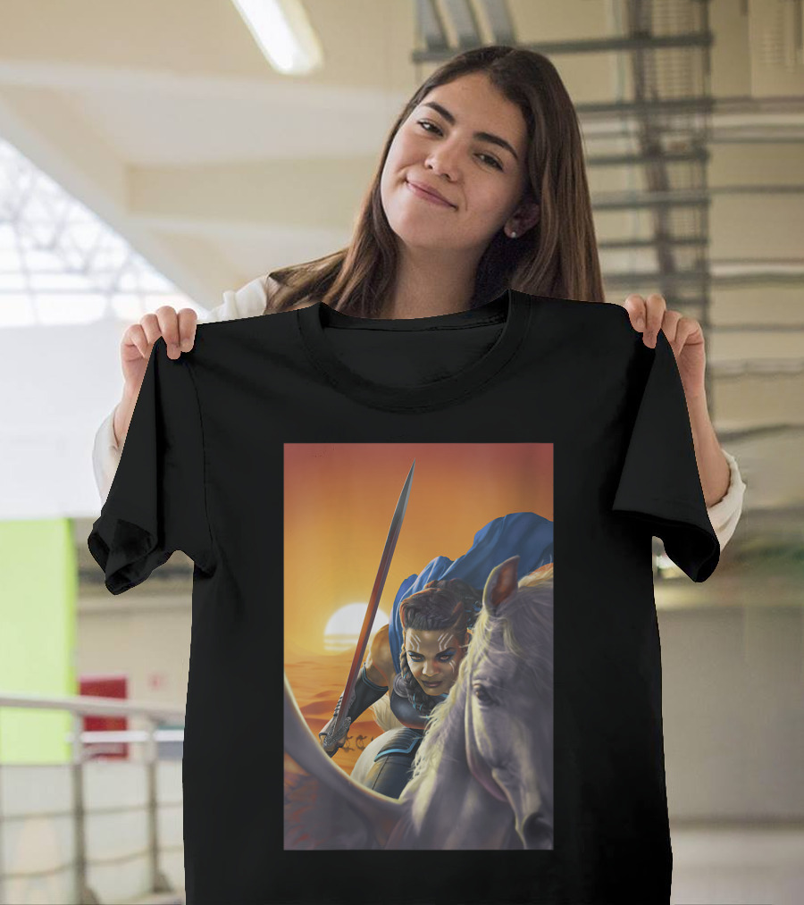 Marvel Avengers Valkyrie Sunset Ride Cinematic Adventure T-Shirt