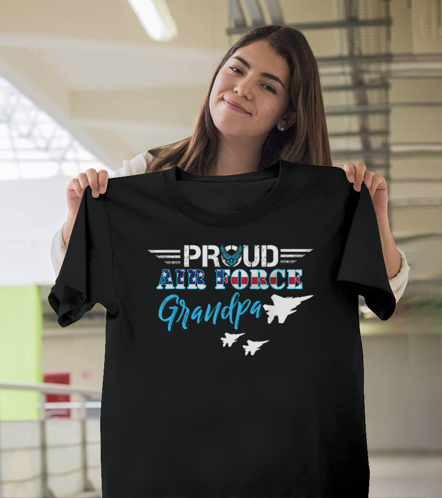 Proud Air Force Grandpa US Military Fighter Jets T-Shirt