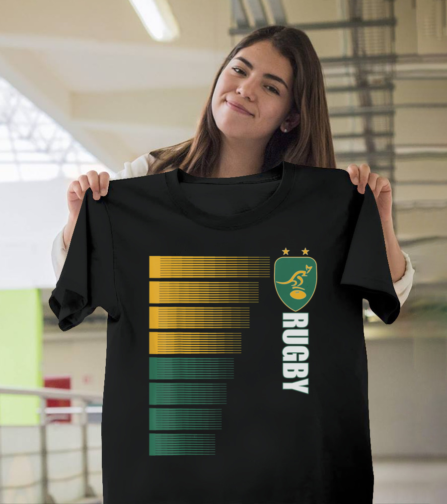 Rugby Australia Jersey Wallabies Kangaroo Emblem Stars T-Shirt
