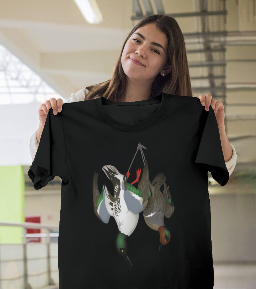 Two Ducks Hanging Artfully Rendered T-Shirt